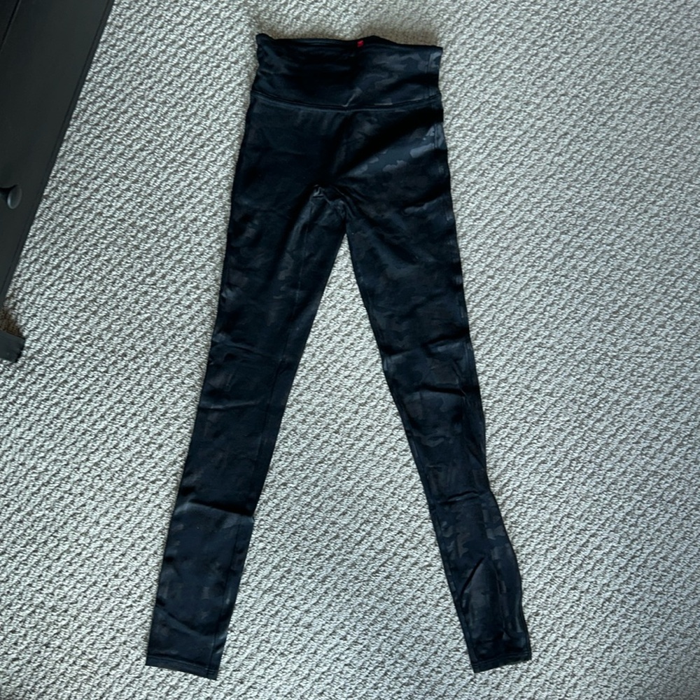 Spanx Faux Leather Camo Leggings